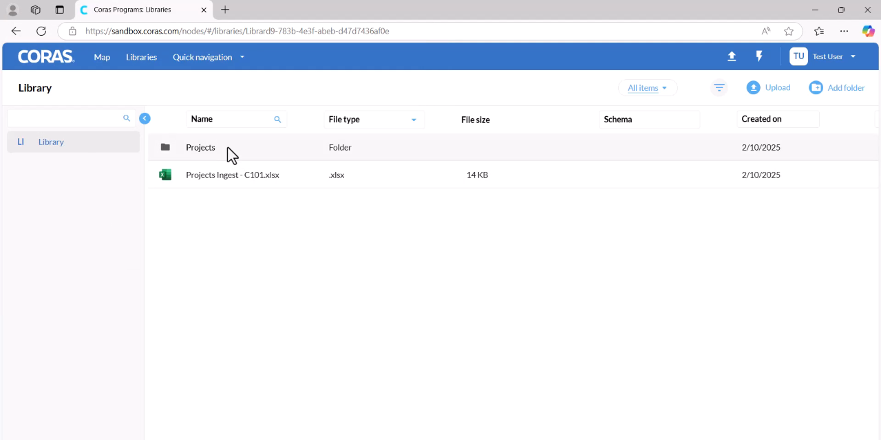 Uploaded file displayed in the library
