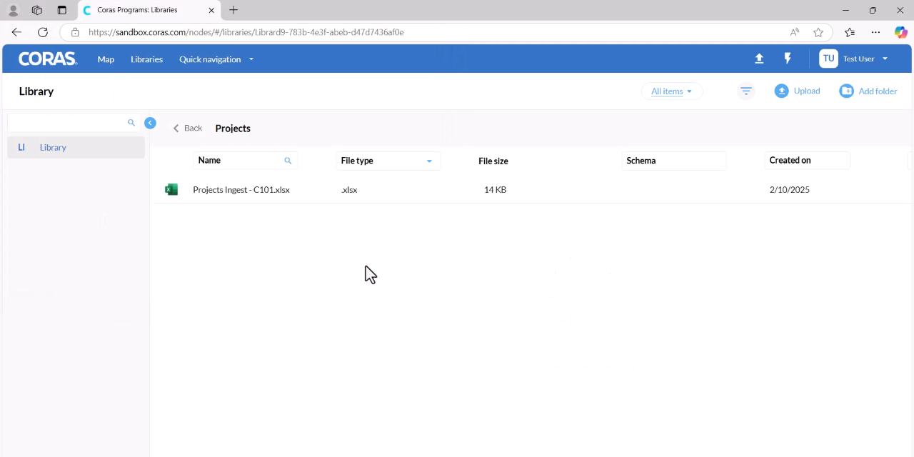 File uploaded inside a specific folder in the library