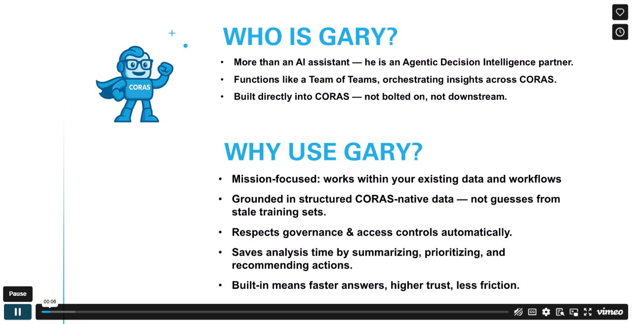 Overview of Gary AI within the CORAS platform